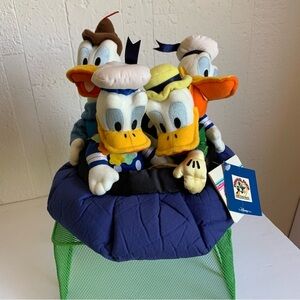Vintage Donald Duck 65th Anniversary Bean Bag Plush Set of 4 Donalds Disney